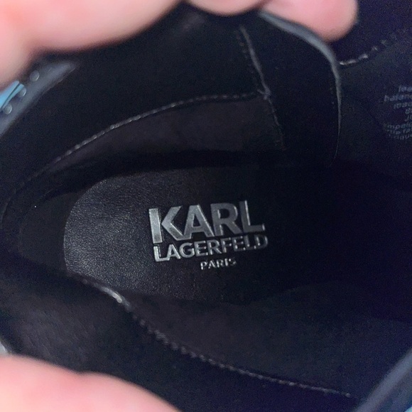 Karl Lagerfeld Black Suede Stingray Leather Julita Ankle Boots Women's. - Picture 4 of 10